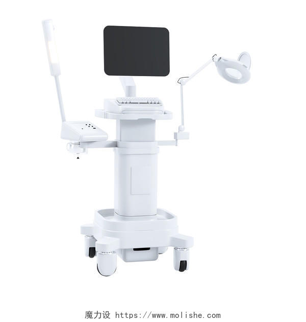 C4D白色移动医疗检测设备元素3DC4D仪器
